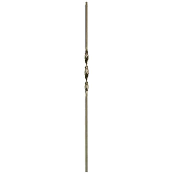 Unbranded 44 in. x 1/2 in. Antique Bronze Single Ribbon Hollow Iron Baluster