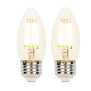 40-Watt Equivalent B11 Dimmable Filament LED Light Bulb Soft White Light (2-Pack)