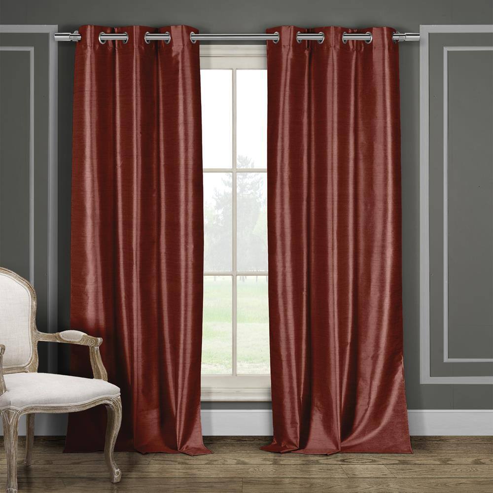 Daenerys 36 in. W x 84 in. L Polyester Window Panel in Wine (2-Pack)