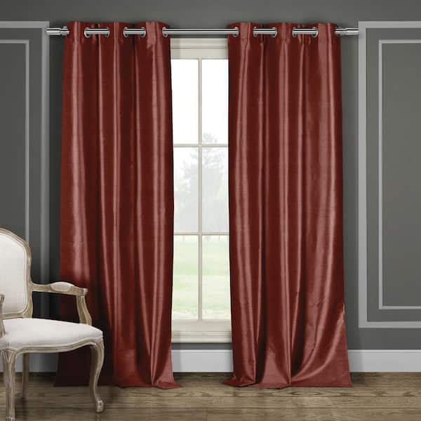 Duck River Daenerys 38 in. x 84 in. L Polyester Room Darkening Curtain Panel in Wine (2-Pack)