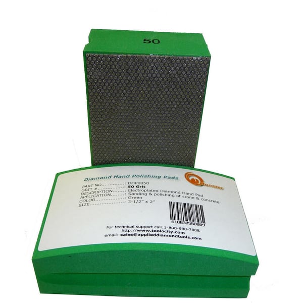 50-Grit Diamond Hand Polishing Pads Block Type