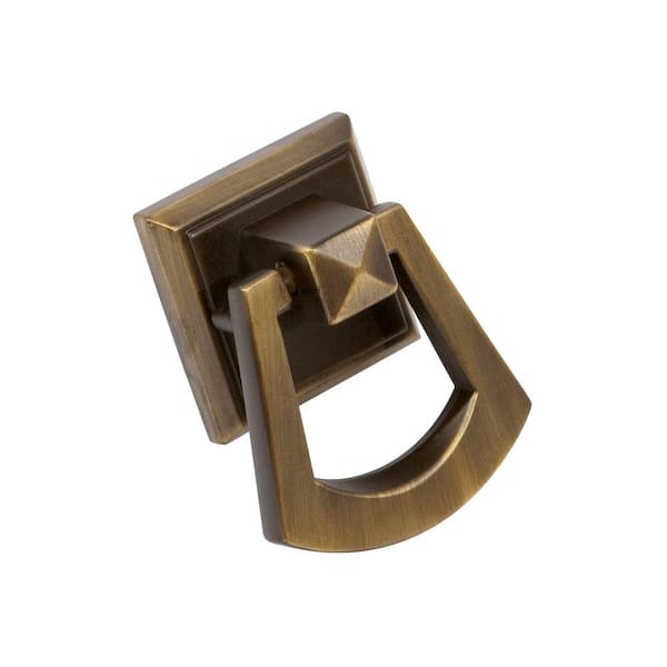 Sumner Street Home Hardware Symmetry 1-1/2 in. Square Vintage Brass Ring Pull