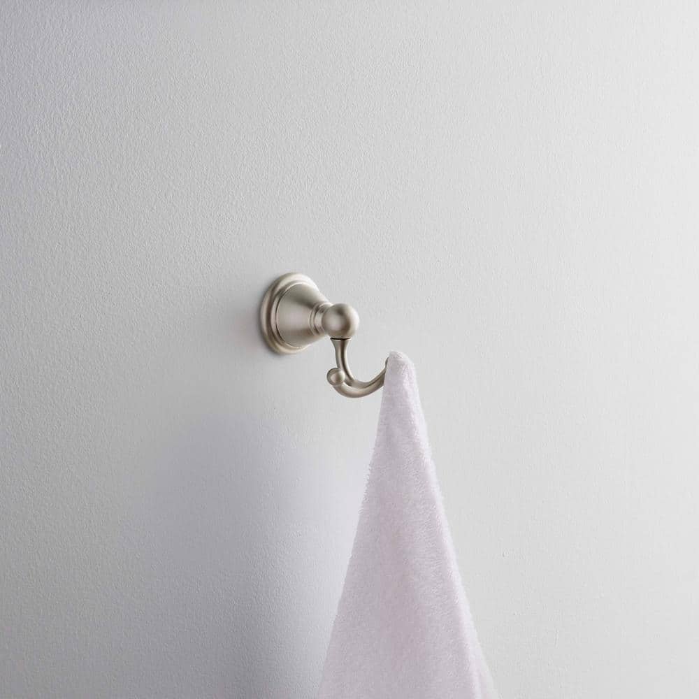 Brushed Nickel Modern Double Wall Mounted Robe Hook