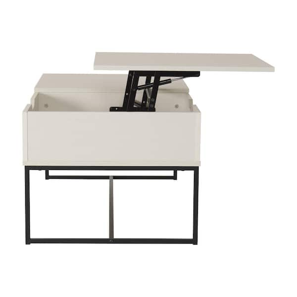 Hayden 48 in. White Rectangle Coffee Tables with Lift Top