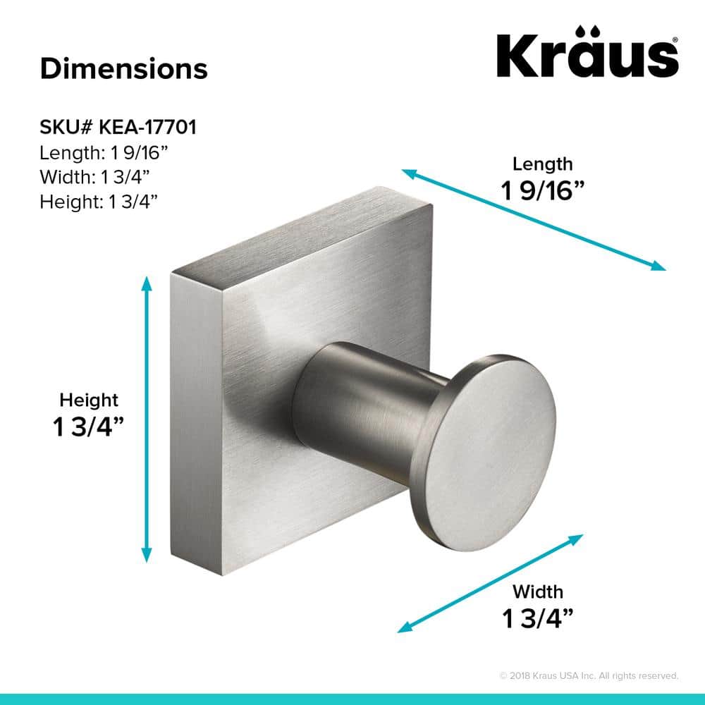 Ventus Brushed Nickel Wall Mounted Towel Hook