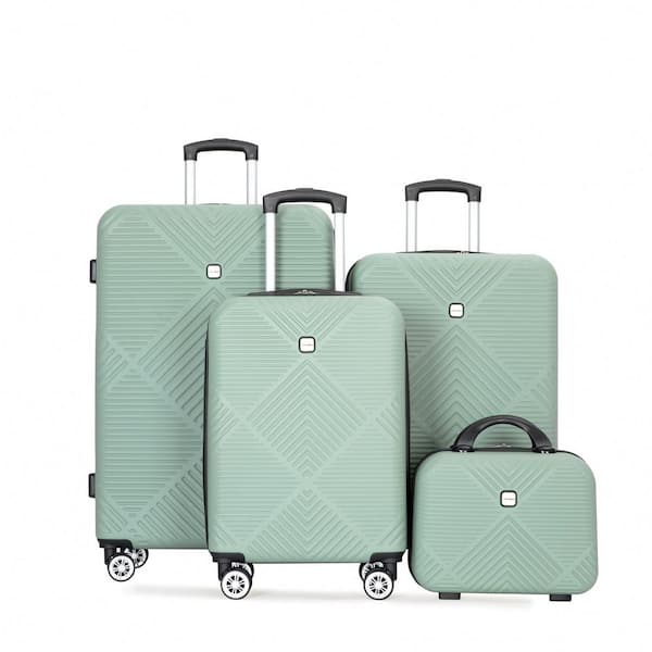 Tatahance 4-Piece Olive Green ABS Hardside Lightweight Luggage Set with Aircraft Wheels (14/20/24/28 in. )