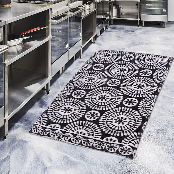 Black 20 in. x 34 in. Royal Crest Prestige Anti Fatigue Kitchen Mat