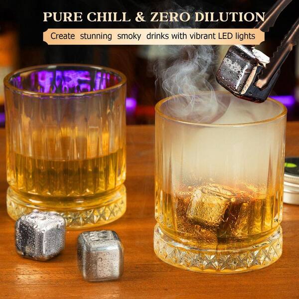 Lynzavix Clear Glass Electric Cocktail Smoker Kit with LED Lights