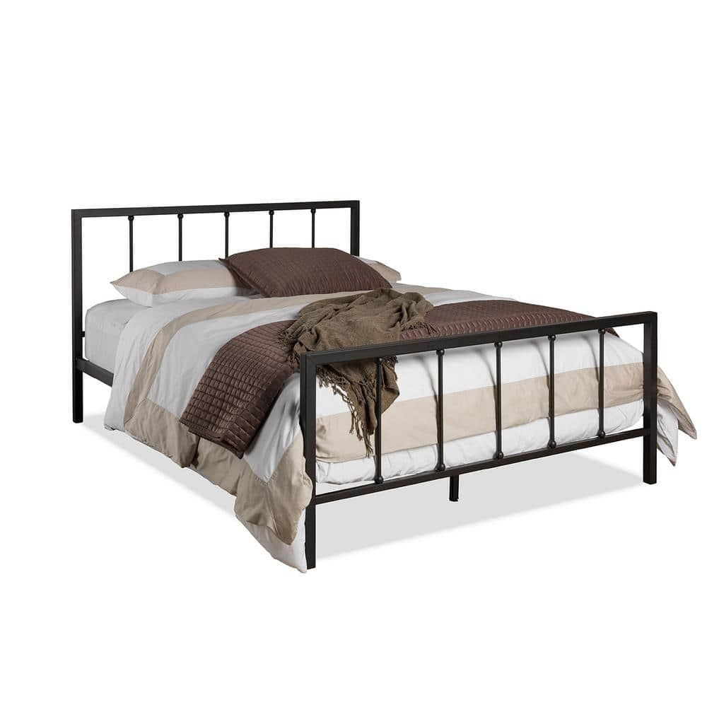 Baxton Studio Amy Vintage Industrial Black Finished Metal Queen Size Platform Bed