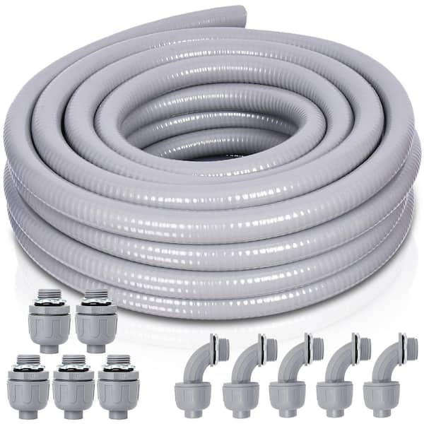 3/4 in. 25 ft. Non Metallic Liquid Tight Electrical Conduit with 5-Straight and 5-Angle Fittings, Connector Kit