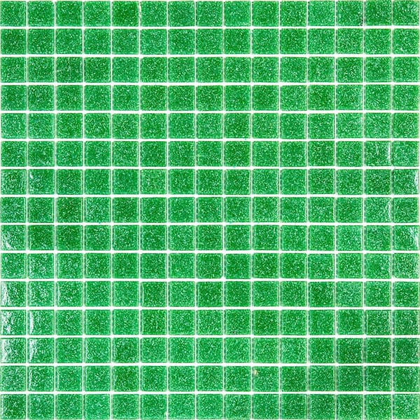Apollo Tile Dune Glossy Sea Green 12 in. x 12 in. Glass Mosaic Wall and Floor Tile (20 sq. ft./case) (20-pack)