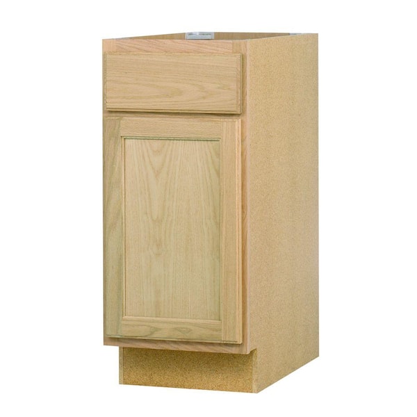 Unbranded Assembled 15x34.5x24 in. Base Kitchen Cabinet in Unfinished Oak