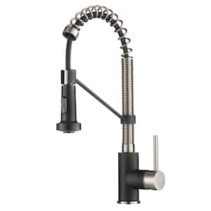 Bolden Single-Handle Pull-Down Sprayer Kitchen Faucet with Dual Function Sprayer in Stainless Steel Matte Black