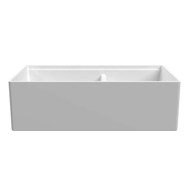 Ruvati Fiore 33 in. Apron-Front Farmhouse Single Bowl White