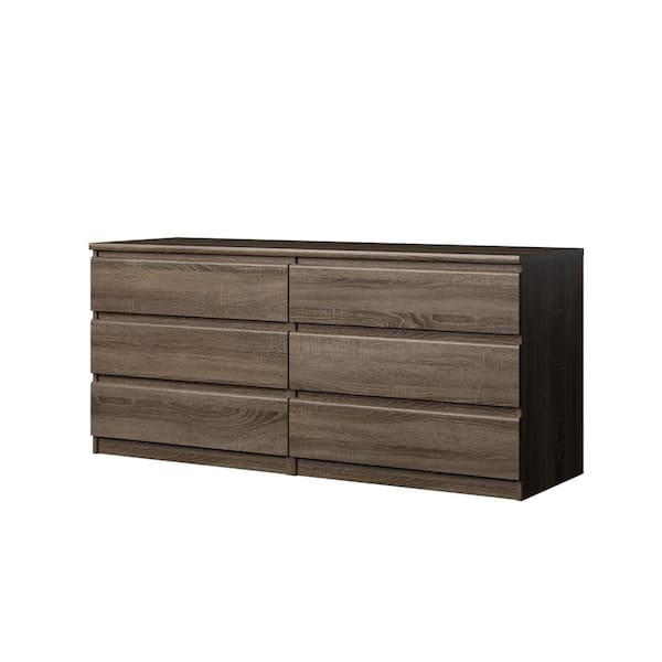 Tvilum Scottsdale 6-Drawer Truffle Dresser (27.6 in. H x 60.55 in. W x 19.69 in. D)
