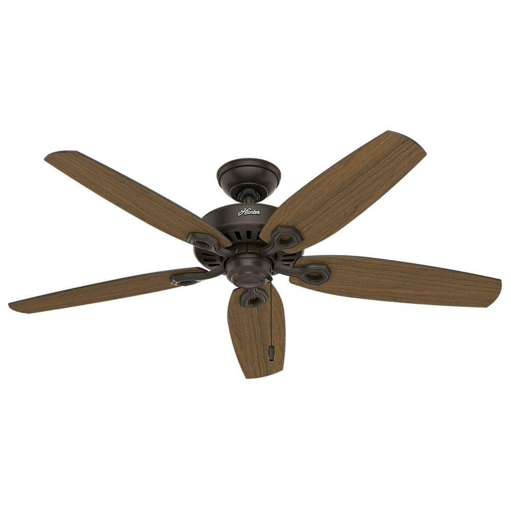 Hunter Builder Elite 52 In Indoor Outdoor New Bronze Ceiling Fan The Home Depot