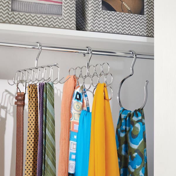 Chrome Axis Closet Storage Organizer Rack for Ties and Belts 