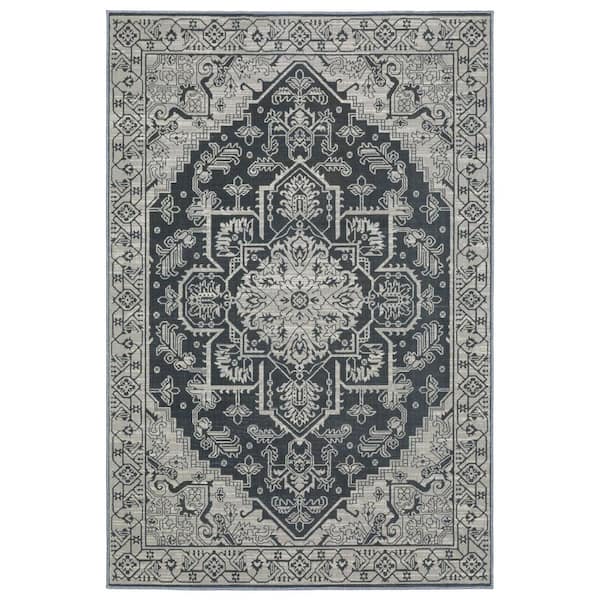 4 ft. x 6 ft. Red, Ivory Oriental Washable Area Rug