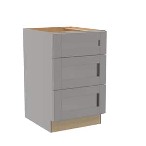 Washington Veiled Gray Plywood Shaker Assembled Base Drawer Kitchen Cabinet Soft Close 21 W in. 24 D in. 34.5 in. H