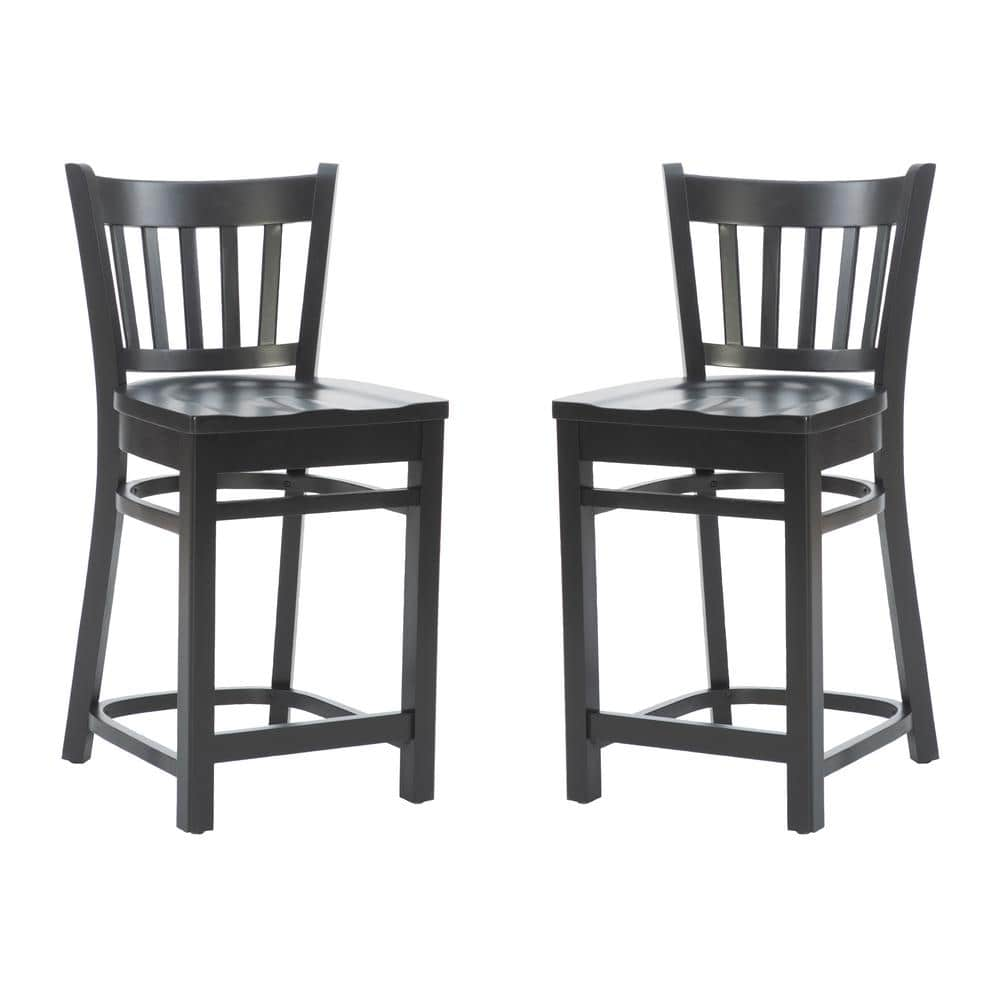 Linon Home Decor Lux 24 In Seat Height Black High Back Wood Frame   Black Linon Home Decor Bar Stools Thdac04763 64 1000 