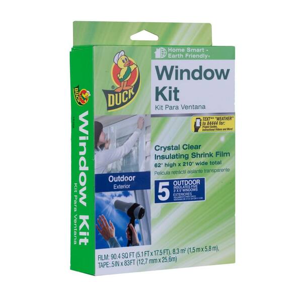 Duck 62 In X 210 In Crystal Clear Outdoor Window Kit Shrink Film 5 Pack 286715 The Home Depot