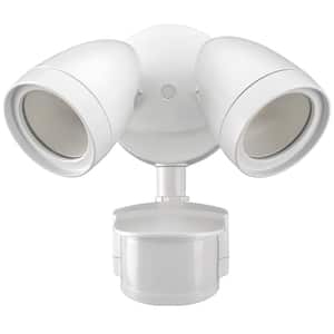240 Degree LED Motion Sensor Light Outdoor White Twin Head Flood Security Light 1200 to 2400 Lumens Driveway Walkway