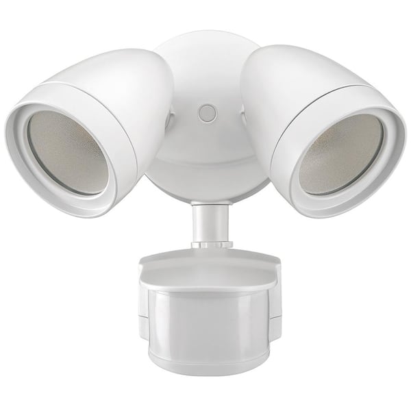 ETi 240 Degree LED Motion Sensor Light Outdoor White Twin Head Flood Security Light 1200 to 2400 Lumens Driveway Walkway
