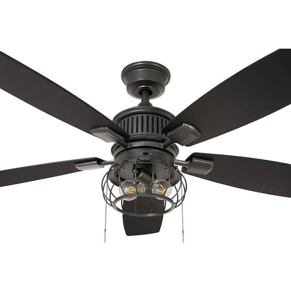 Home Decorators Collection Aldenshire, Black Outdoor Ceiling Fans With Light Kit