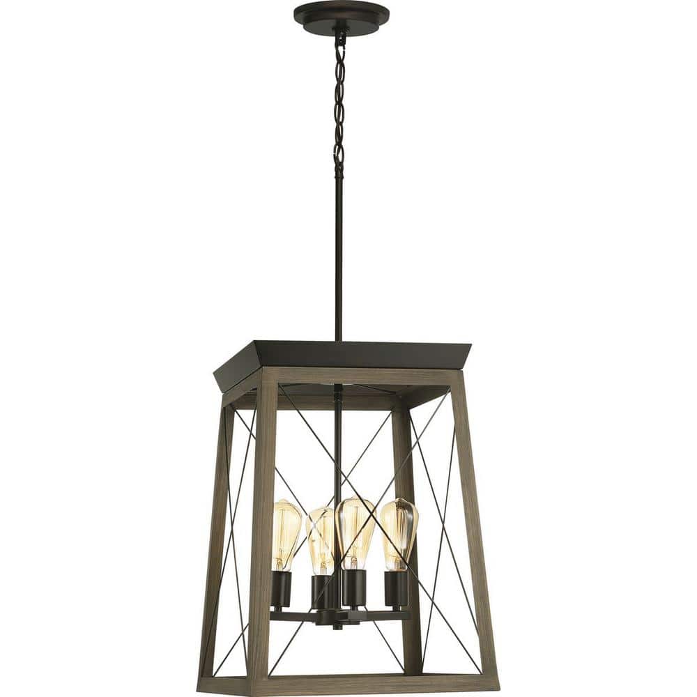 Briarwood Antique Bronze 4-Light Farmhouse Foyer Pendant