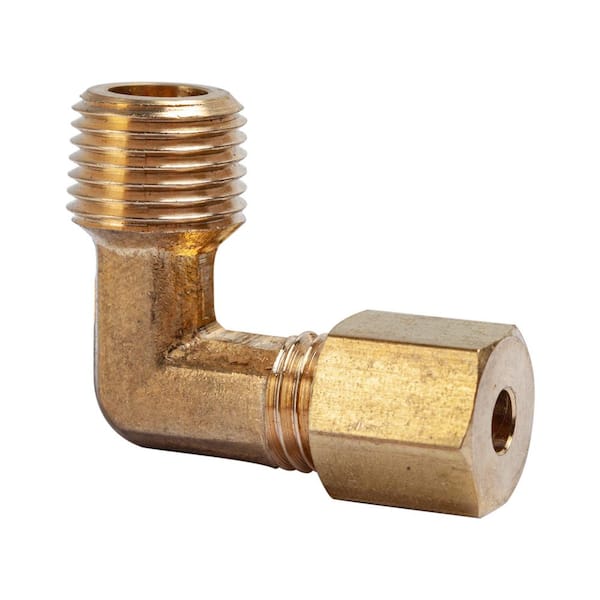 LTWFITTING Brass 3/8-Inch OD x 3/8-Inch Male NPT Compression Connector  Fitting(Pack of 5)