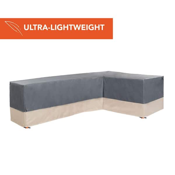 MODERN LEISURE 104 in. L x 83 in. L x 32 in. W x 31 in. H Gray Renaissance Ultralite Patio Sectional Lounge Set Cover, Right Facing