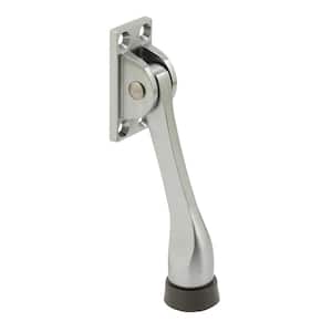 Solid Brass with Brushed Chrome Finish, Heavy Duty Door Holder