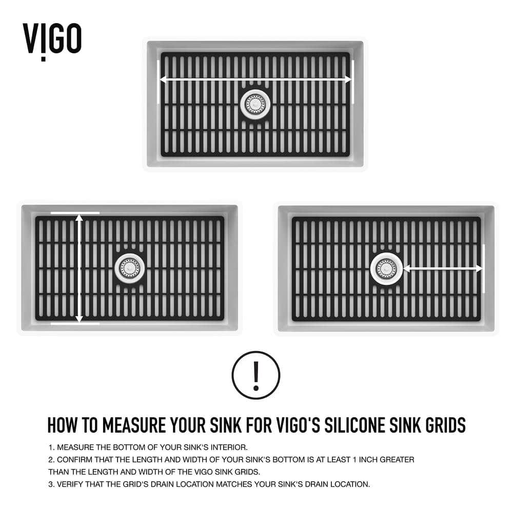 Matte Black Silicone Kitchen Sink Bottom Grid 23.75 x 14.875