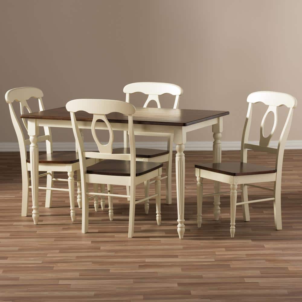 Napoleon Buttermilk and Cherry Brown 5-Piece French Country Dining Set