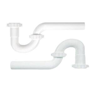 1-1/4 in. and 1-1/2 in. White Plastic Sink Drain P-Trap Combo Pack