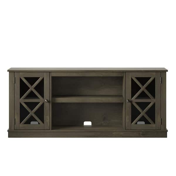 Twin Star Home 60 in. Spanish Gray TV Stand with 2-shelves fits TV's up to 60 in. with Adjustable Shelf