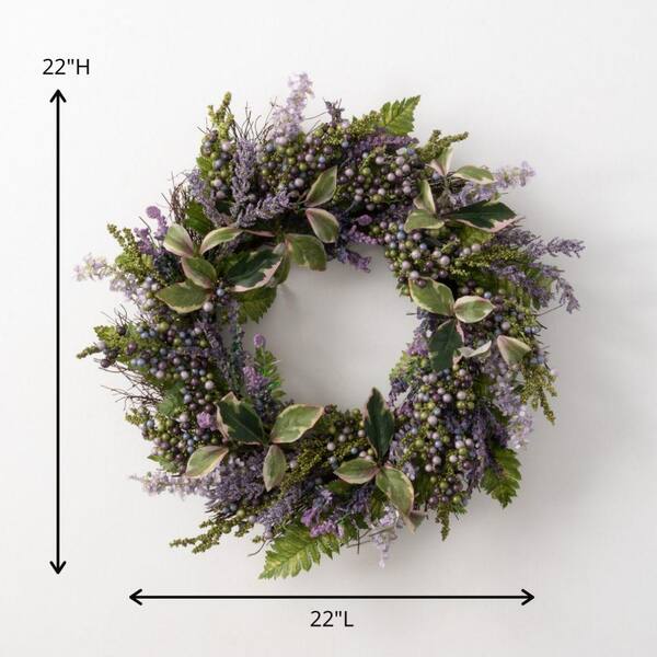 1pc, Spring Eucalyptus And Lavender Wreath For Front Door, Year