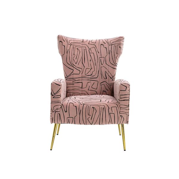 Unbranded Pink Accent Chair, Leisure Single Chair with Rose Golden Feet