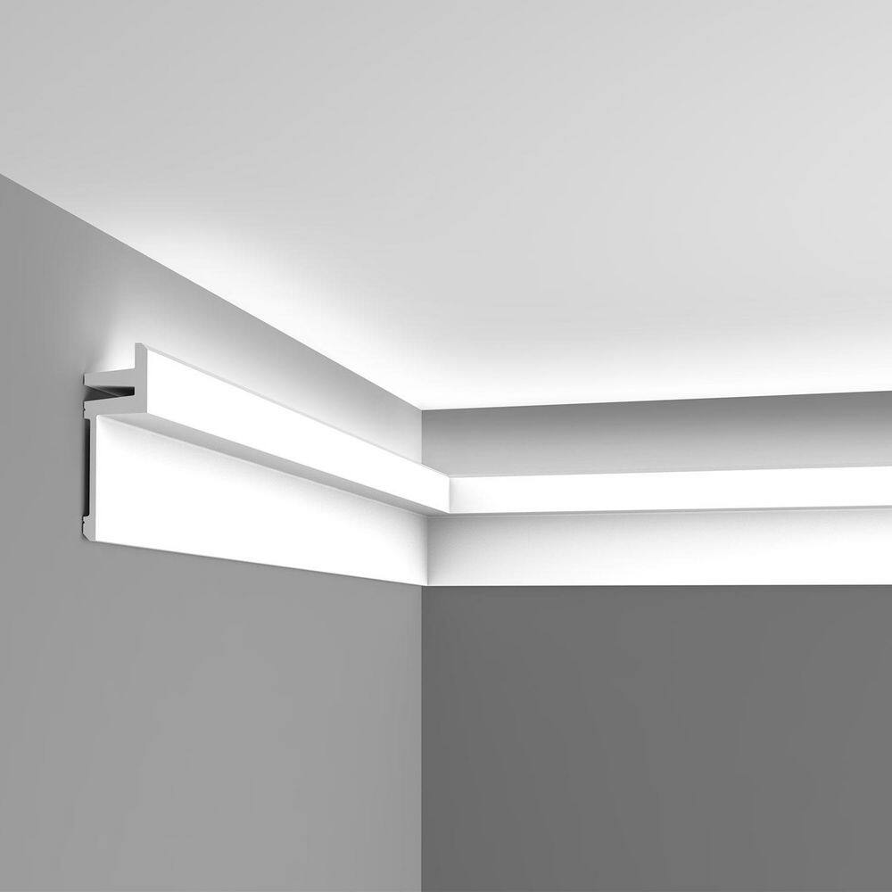 Primed White Polyurethane Crown Moulding for Indirect Lighting