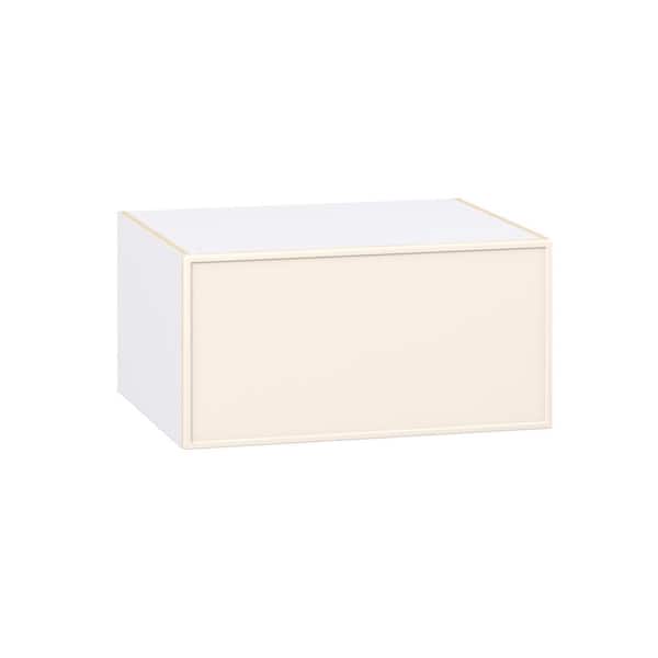 J COLLECTION Fairview 30 in.Wx24 in.D x 15 in. H Assembled Slim Shaker Wall Bridge Kitchen Cabinet in Washed Linen with Lift Up Door