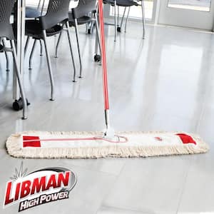 36 in. Cotton Dust Flat Mop with Steel Handle (2-Pack)