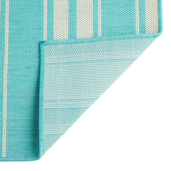 1 ft. Round 1802G 5 ft. 3 in. x 7 ft. Rug in Teal Area Rug