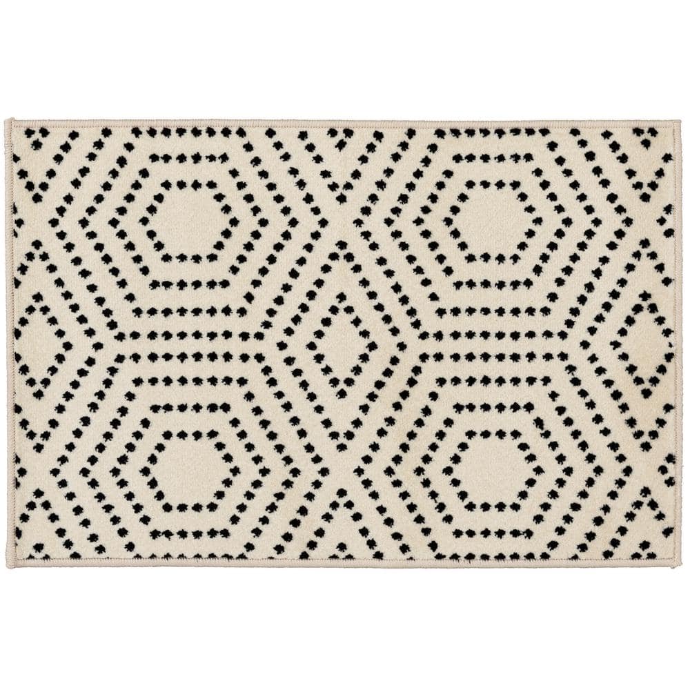 Tecopa Valeria Black/White 3 ft. 3 in. x 5 ft. 3 in. Geometric Polypropylene Indoor/Outdoor Area Rug price history on PriceWatchPro
