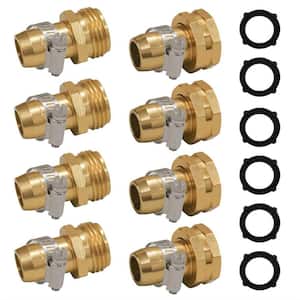 Fit for 3/4 in. or 5/8 in. Garden Hose Repair Connector with Clamps Garden Hose Fitting (4-Set)