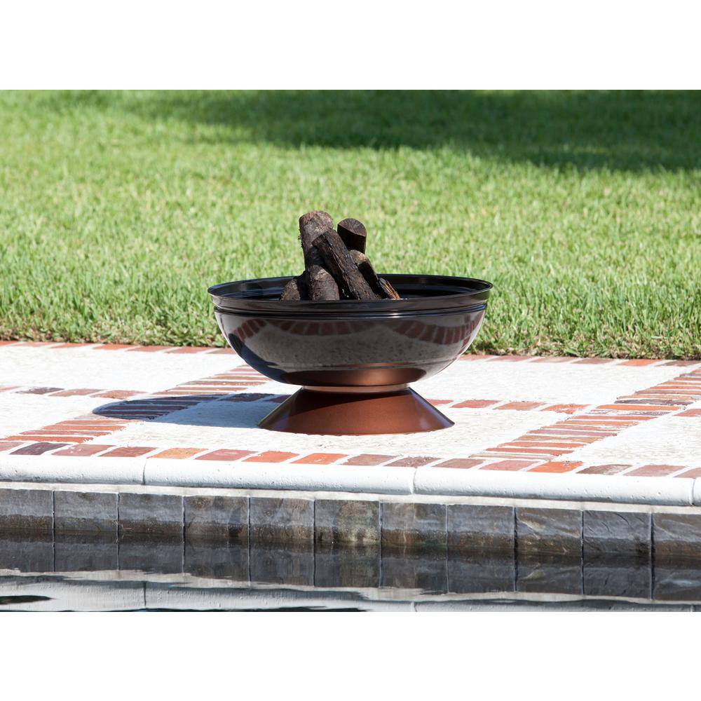 Degano 26" Black and Copper Round Wood Burning Fire Pit