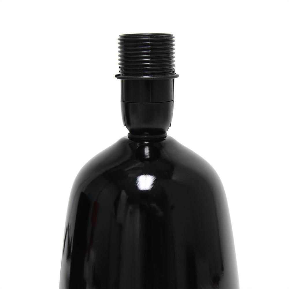 10.04" Black Ceramic Nightstand Lamp with Barrel Shade