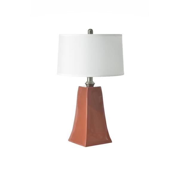 Graphic 25 in. Paprika Brown Modern, Contemporary Bedside Table Lamp