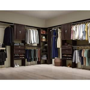 Style+ 25 in. W Modern Walnut Corner Wood Closet Tower