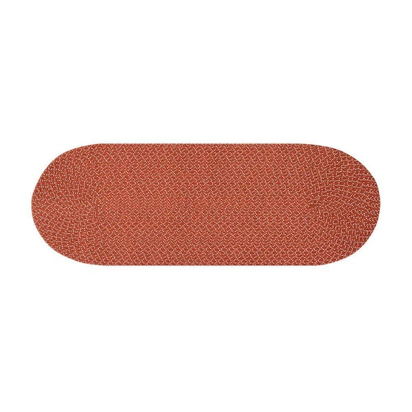 Sunsplash Braid Collection Red 24" x 60" Runner 100% Polypropylene Reversible Indoor/Outdoor Area Rug