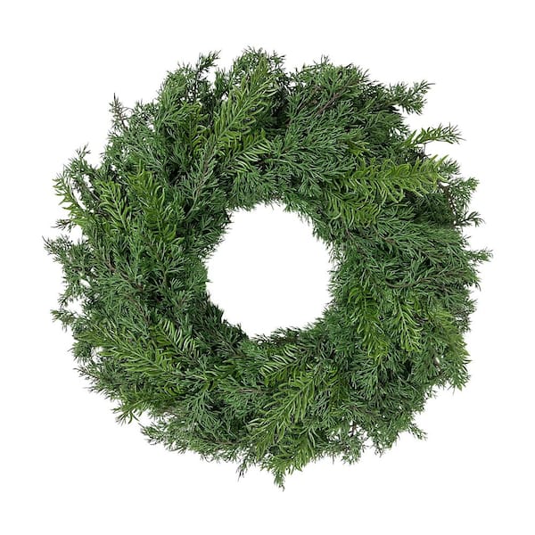 24 in. Artificial Christmas Wreath with Soft PE Branch Tips